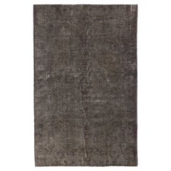 6.5x10 Ft Modern Handmade Turkish Area Rug, Contemporary Gray Over-dyed Carpet (tapis contemporain gris surteint)