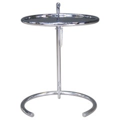 Eileen Gray Chrome Glass Side Table