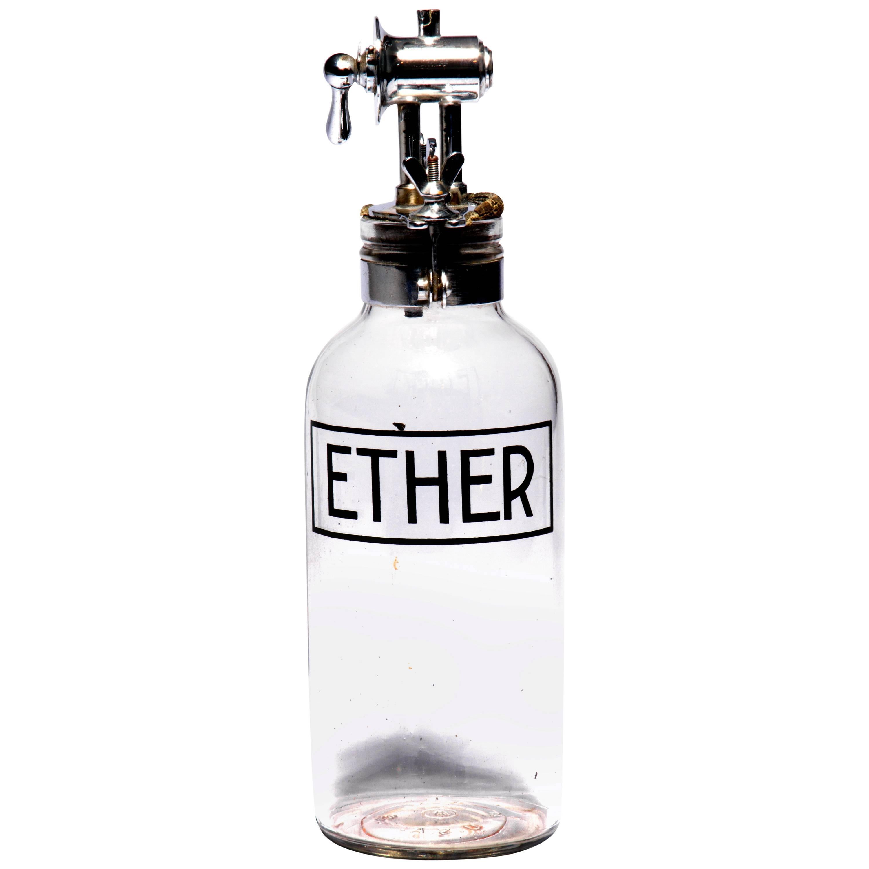 Art Deco Medical Ether Bottle For Sale