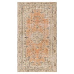 Vintage Turkish Rug in Orange with Beige Medallion, from Rug & Kilim