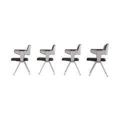 Set of 4 industrial Resort Chairs by Friso Kramer for Ahrend de Cirkel, 1960s