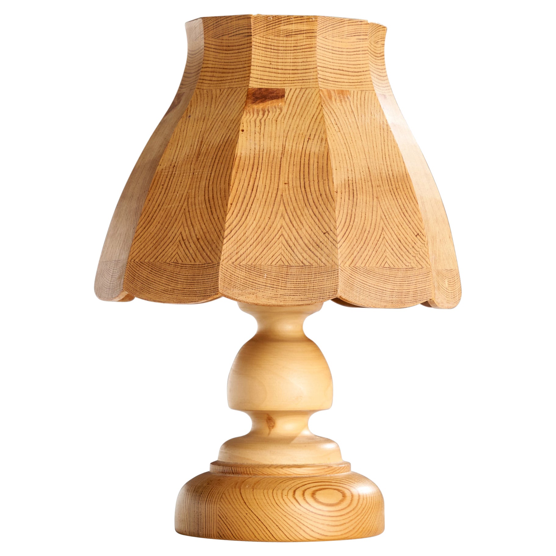 Swedish Designer, Table Lamp, Pine, Sweden, 1970s