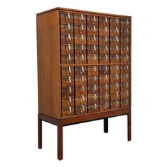Jens Risom Card Catalog in Nussbaum + Messing, Mid-Century Modern Cabinet
