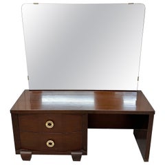 Vintage Art Deco Mahogany Vanity W/Mirror
