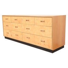 Milo Baughman Style Burl Wood Dresser or Credenza by Henredon