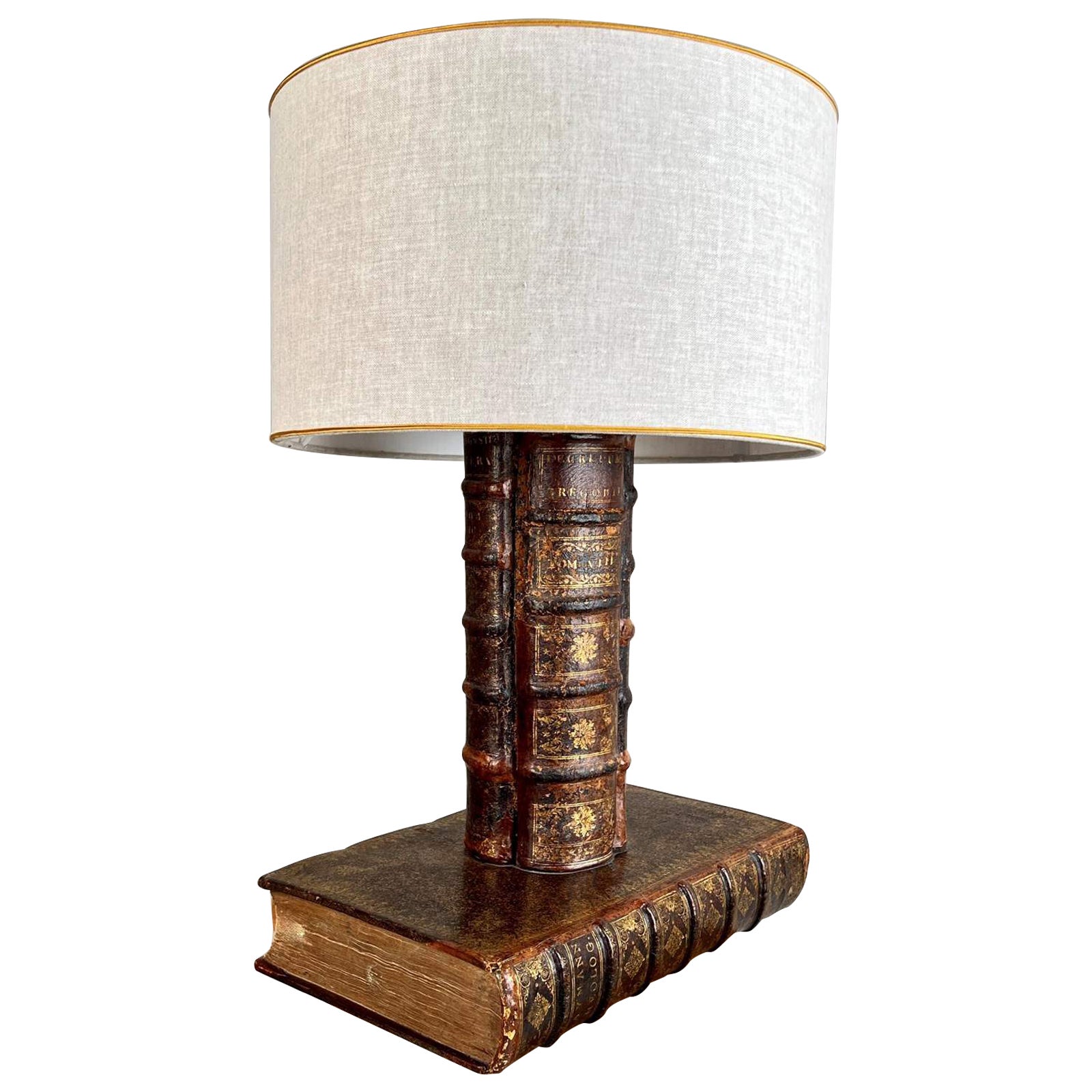 Genuine Antique Leather Book Lamp
