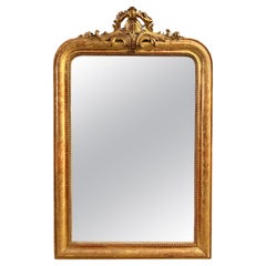 A Gold Gilt Antique French Crested Mirror