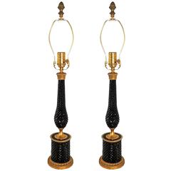 Outstanding Pair French Bronze-Mounted Ormolu Cut Crystal Amethyst Jansen Lamps 3
