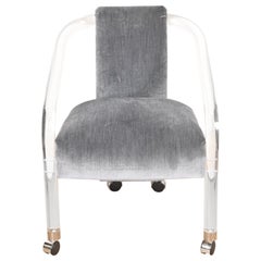 Fauteuil Art Déco moderne en lucite de style Charles Hollis Jones