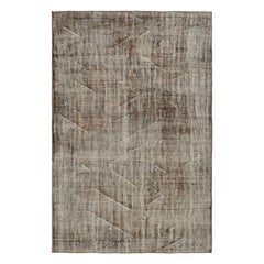 Türkischer Vintage-Teppich in Beige-Braun, mit Distressed-Muster, von Rug & Kilim