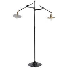 Adjustable Two-Arm O.C. White Floor Lamp Customized by Wyeth