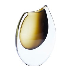Smokey Orrefors Crystal Glass Vase, Sweden, 1960