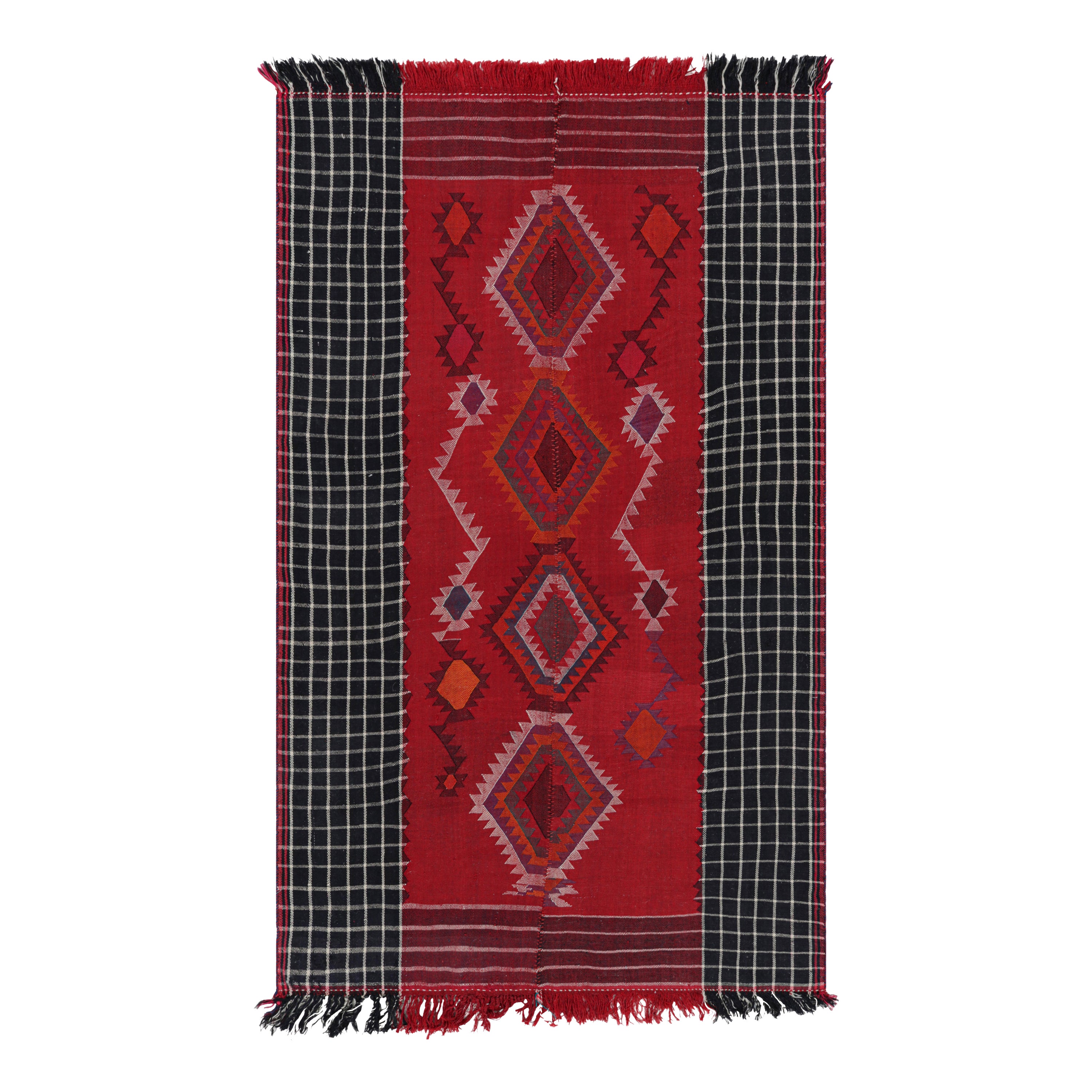 Vintage Persian Kilim in Red with Geometric Medallions, from Rug & Kilim