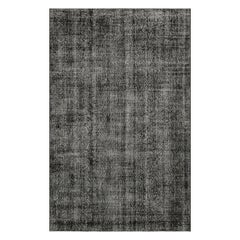 Vintage Turkish Rug in Black & White Distressed Pattern, from Rug & Kilim