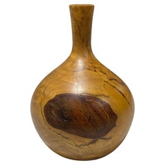 Rude Osolnik Signed Mid-Century Modern Spalted Wood Turned Vessel Bud Weed Vase