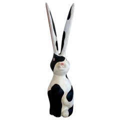 Lapin en bois sculpté début 20ème siècle