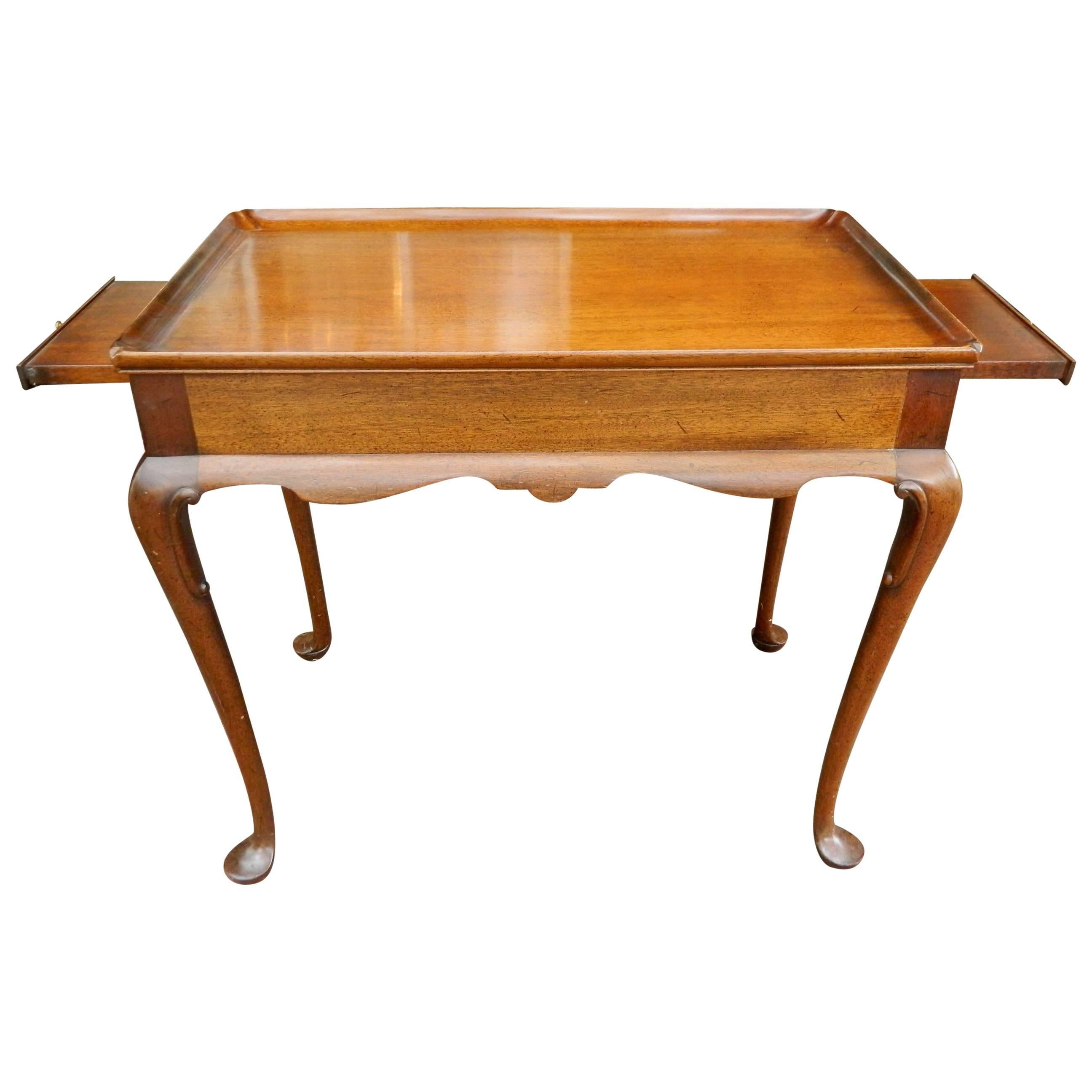 English Mahogany Queen Anne Tray Top Tea Table, Early 19th Century