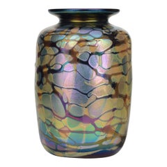 Vintage Art Nouveau Style Iridescent Glass Vase
