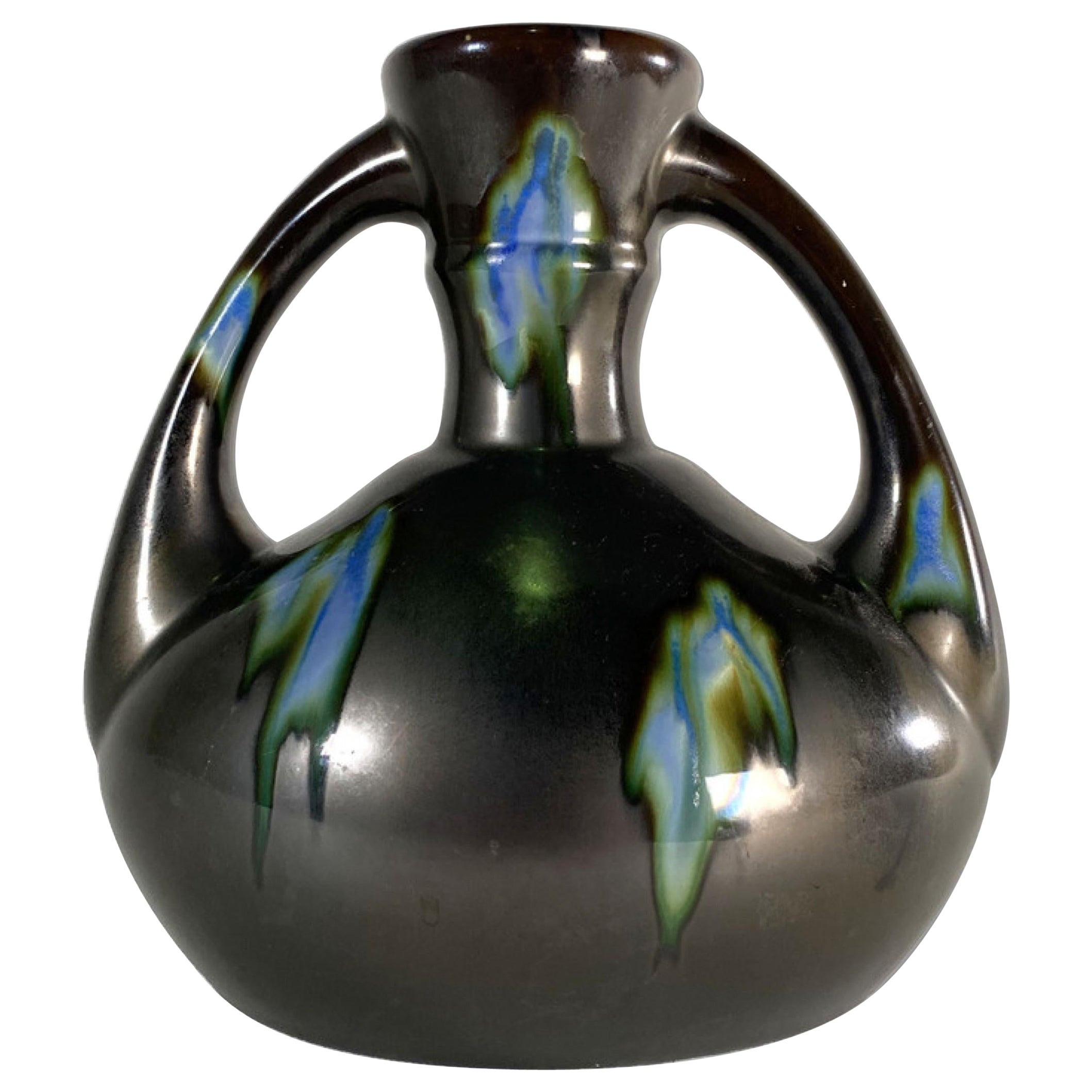 German Arts and Crafts Ceramic Two Handled Vase