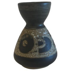 Vase israélien du milieu du siècle en céramique émaillée Lapid Lava