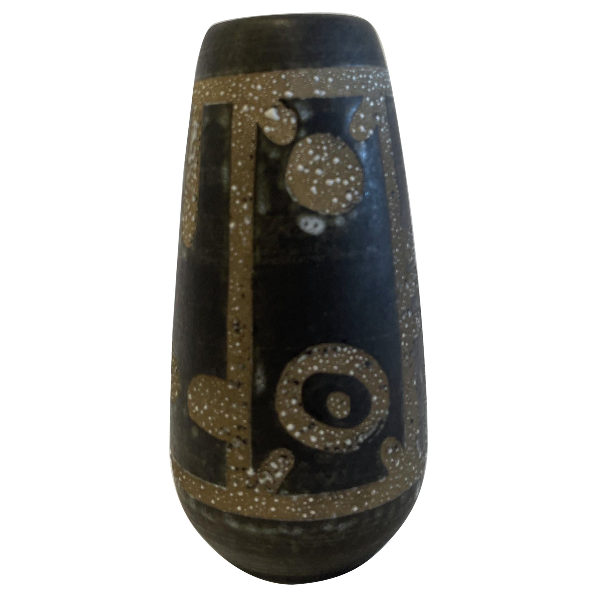 Vaso israeliano di metà secolo in ceramica smaltata Lapid Lava