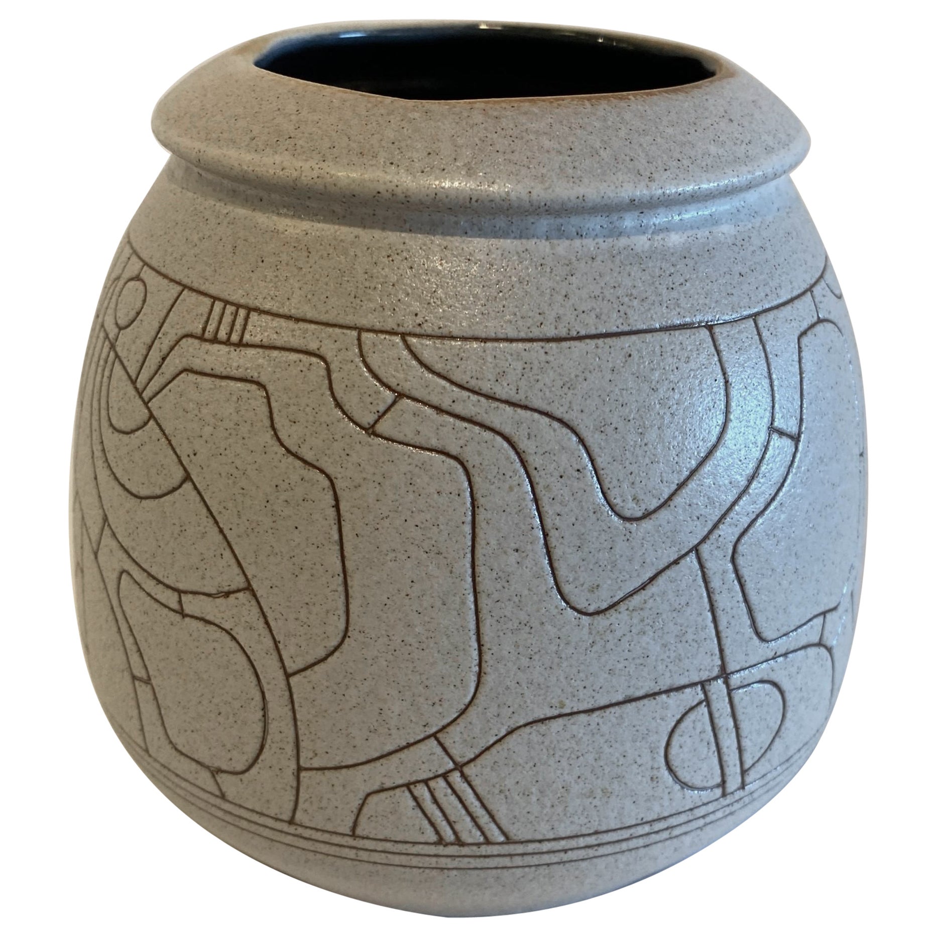 Israelische Schale aus glasierter Keramik Lapid Sgraffito Mitte des Jahrhunderts