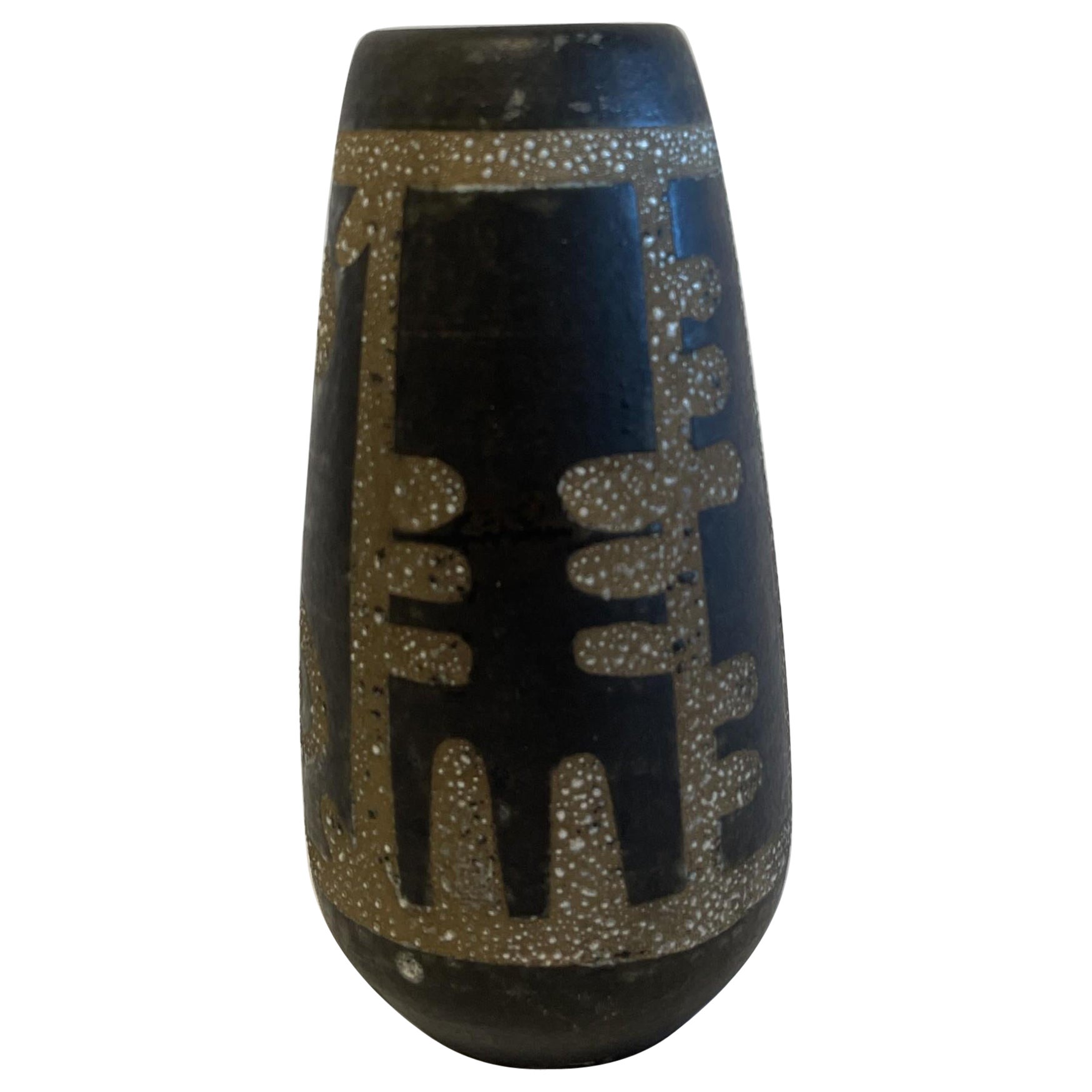 Vaso israeliano di metà secolo in ceramica smaltata Lapid Lava