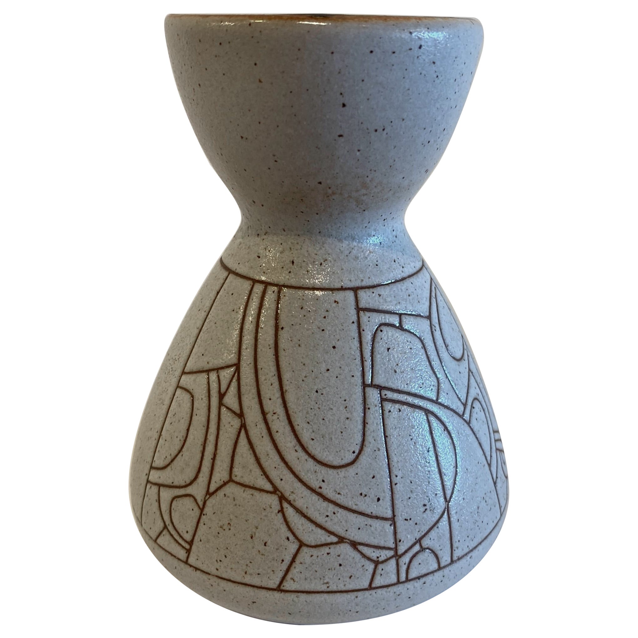 Israelische Mitte des Jahrhunderts Lapid Sgraffito glasierte Keramikvase