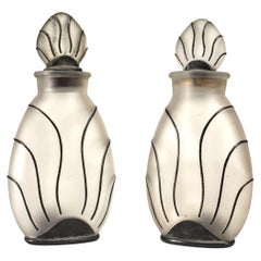 American Art Deco Frosted Glass Perfume Bottles