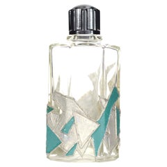 Flacon de parfum Art Déco français à motifs géométriques