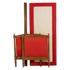 French Directoire Carved Wood and Red Upholstered Daybed