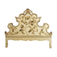 Italian Venetian Painted Gilt King Headboard