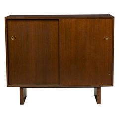 T.H. Robsjohn-Gibbings American Mid-Century Lacquered Walnut Sliding Door