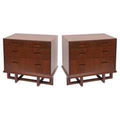 Rare Pair of Frank Lloyd Wright Mahogany Chests, Taliesin Collection