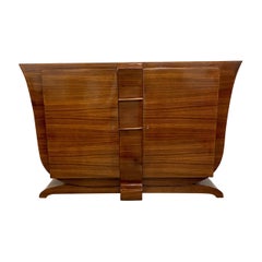 Antique French Art Deco Mahogany and Copper "Tulip" Chest, Maurice Dufrene