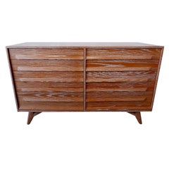 American Modern Cerused Oak Ten Drawer Chest, 1950s