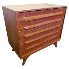 American Modern Cerused Oak Five Drawer Chest, 1950s