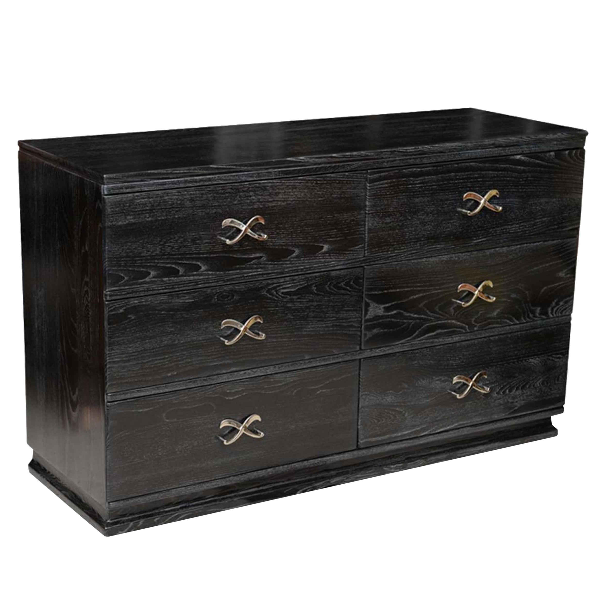 Cerused and Ebonized Six-Drawer Chest by Lorin Jackson for Grosfield House