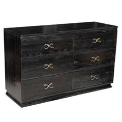 Cerused and Ebonized Six-Drawer Chest by Lorin Jackson for Grosfield House
