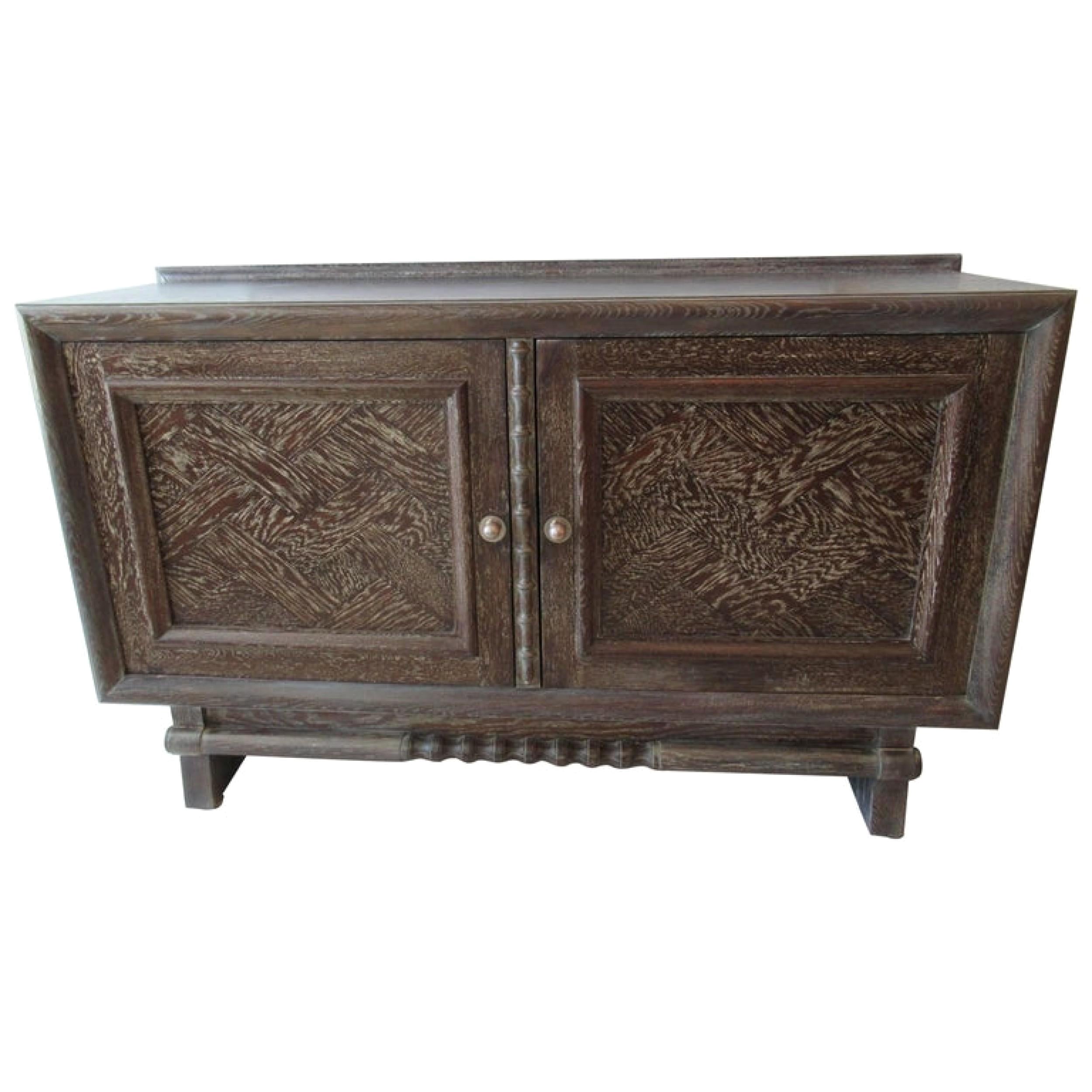 Credenza moderna francese a due ante in Oak cerato, Jean-Charles Moreux in vendita