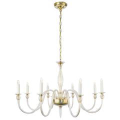 Italian Murano Amber Glass Chandelier with Eight Arms