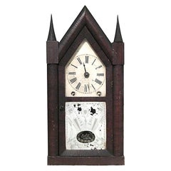 Reloj de chimenea victoriano de caoba
