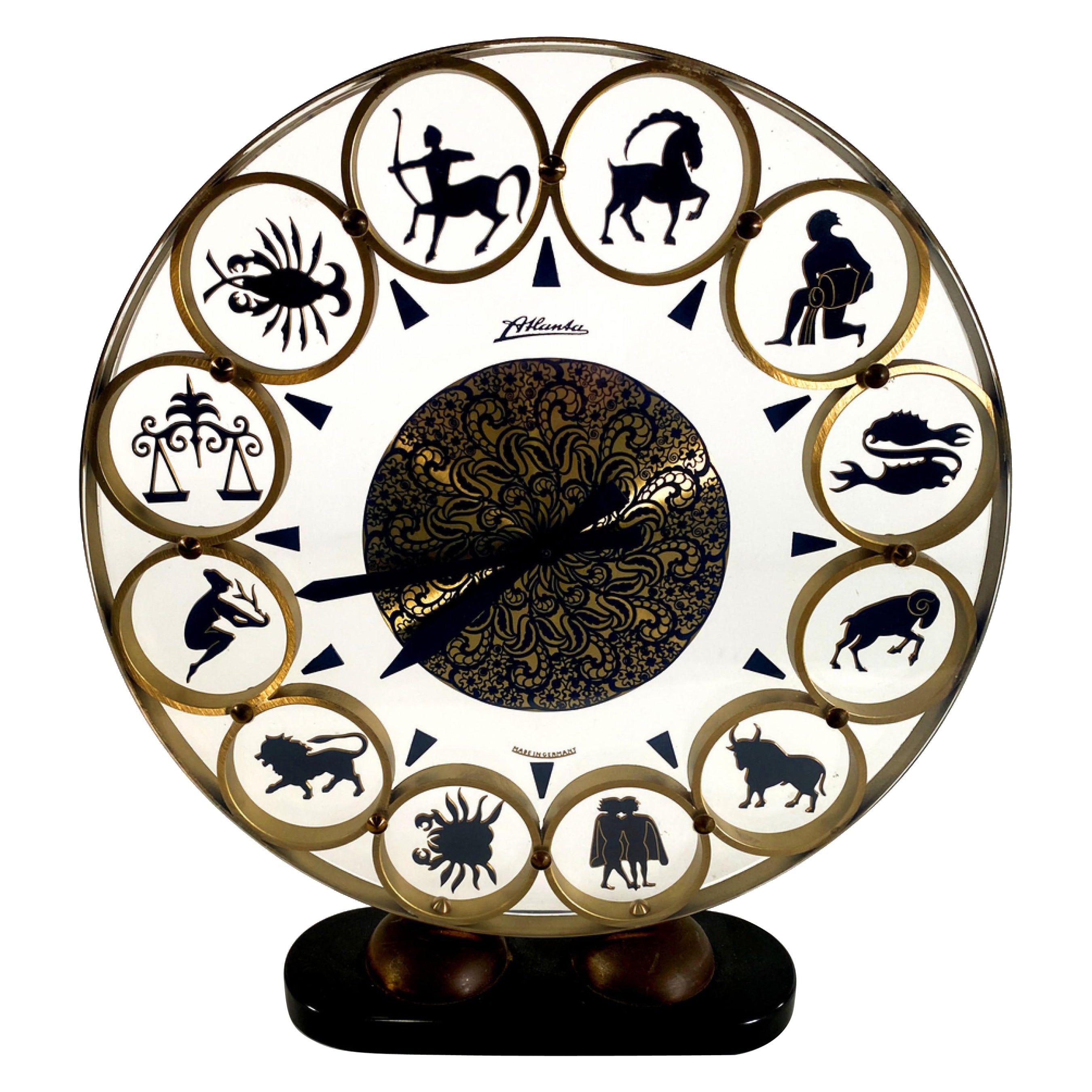 Reloj Zodíaco Alemán de Latón y Lucita de Atlanta