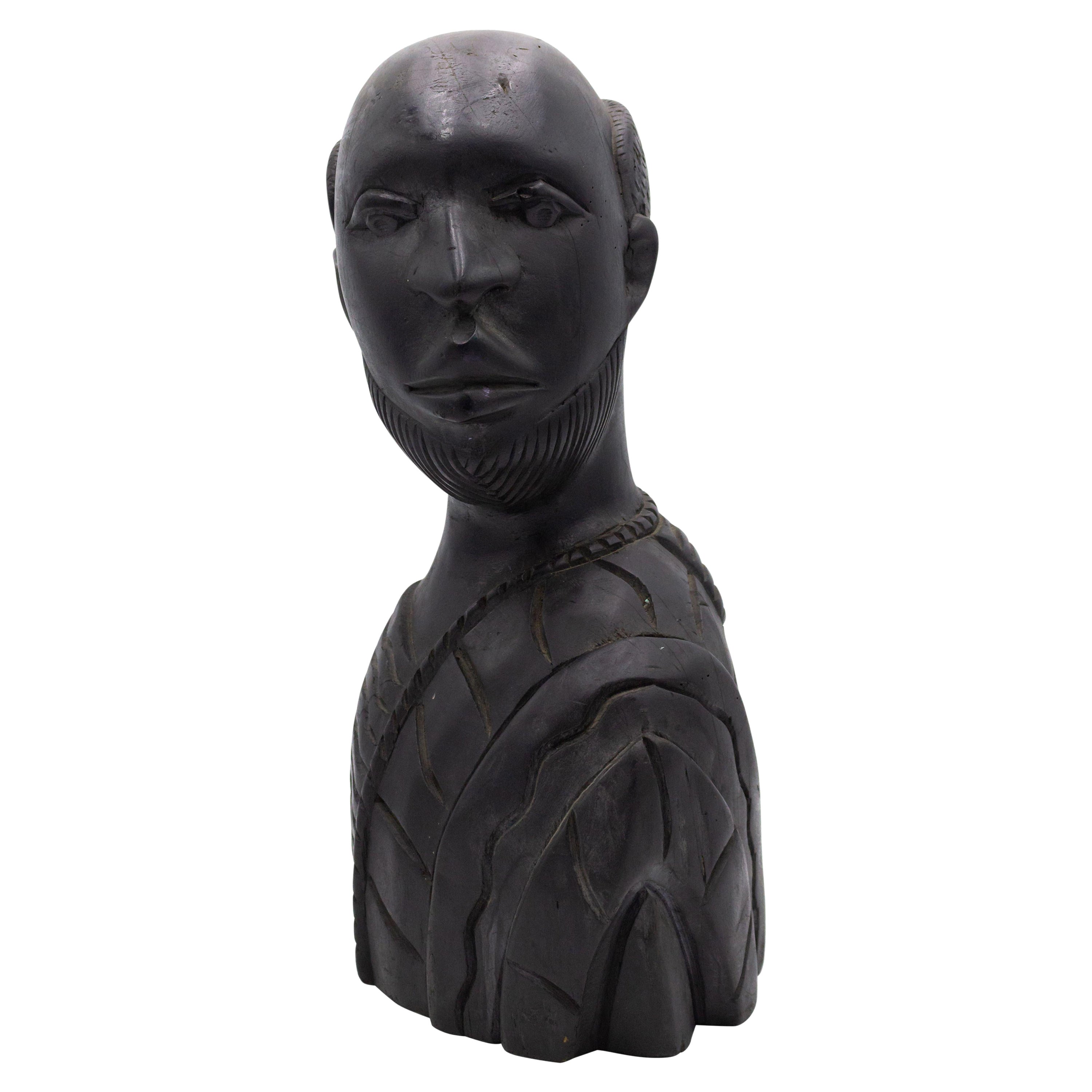 Buste de l'homme de fer africain Wood Wood