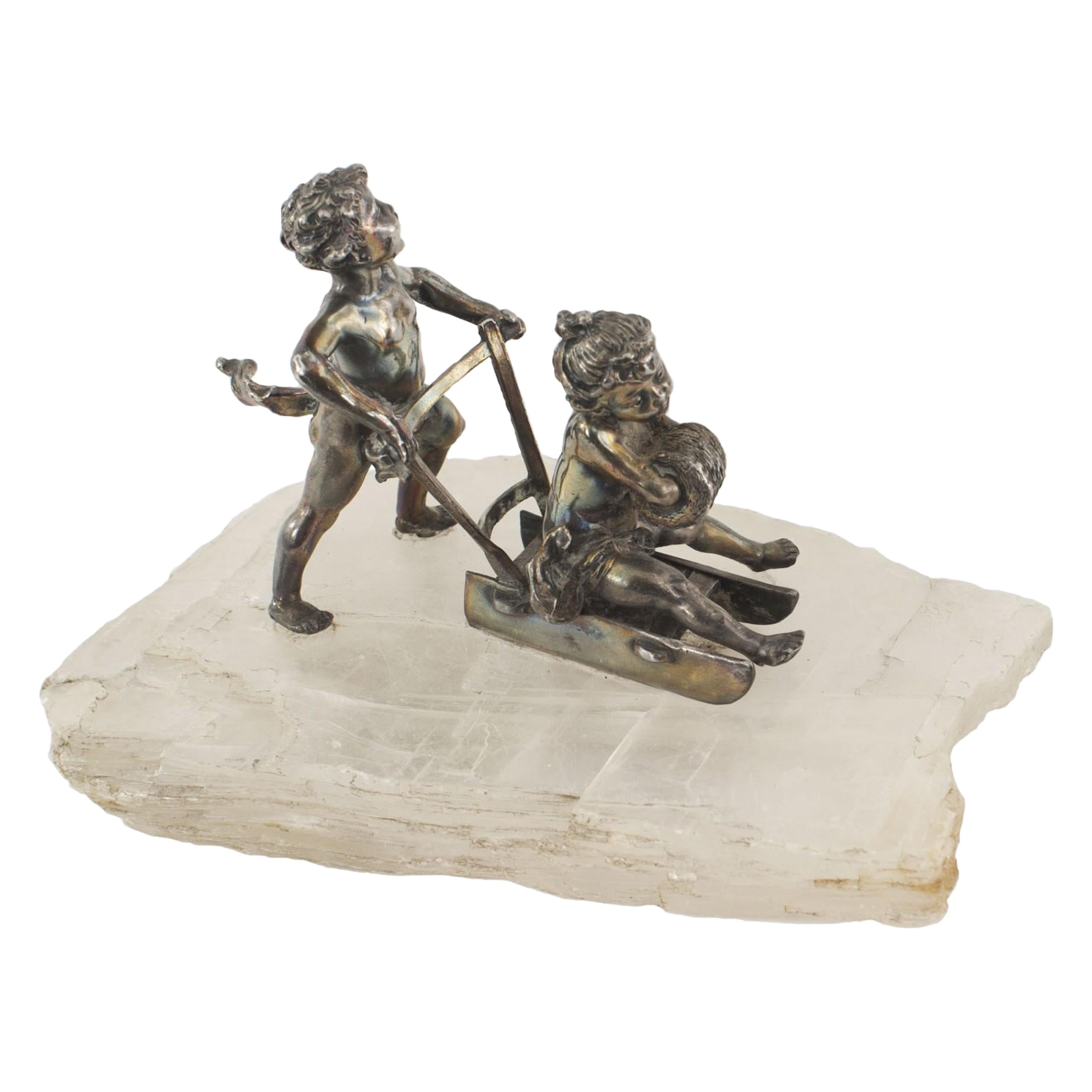 Figura di Cupido placcata vittoriana