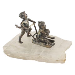 Figura de Cupido chapada victoriana