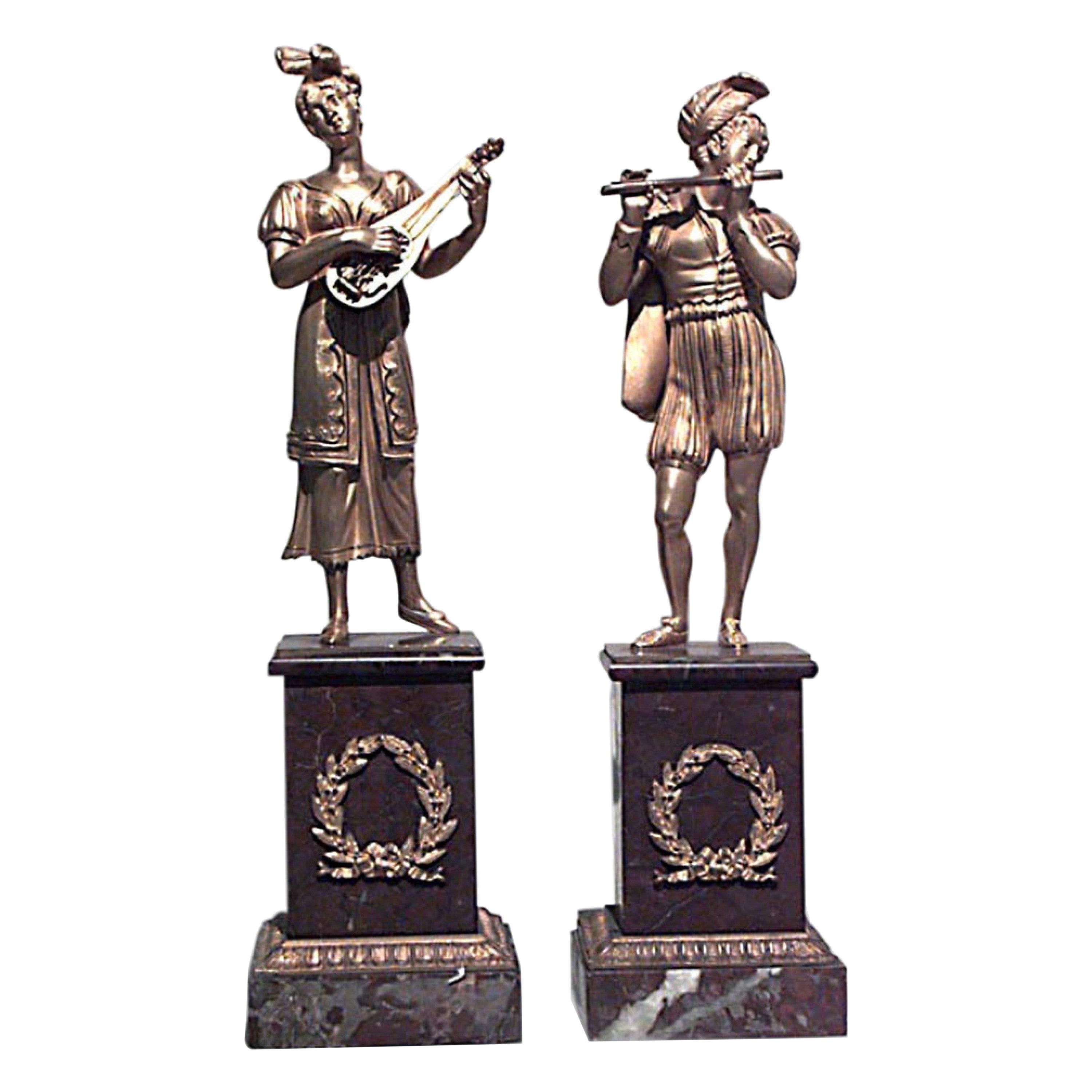 Coppia di musicisti di Charles X in bronzo Dore