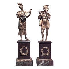 Pair of Charles X Bronze Dore Musicians