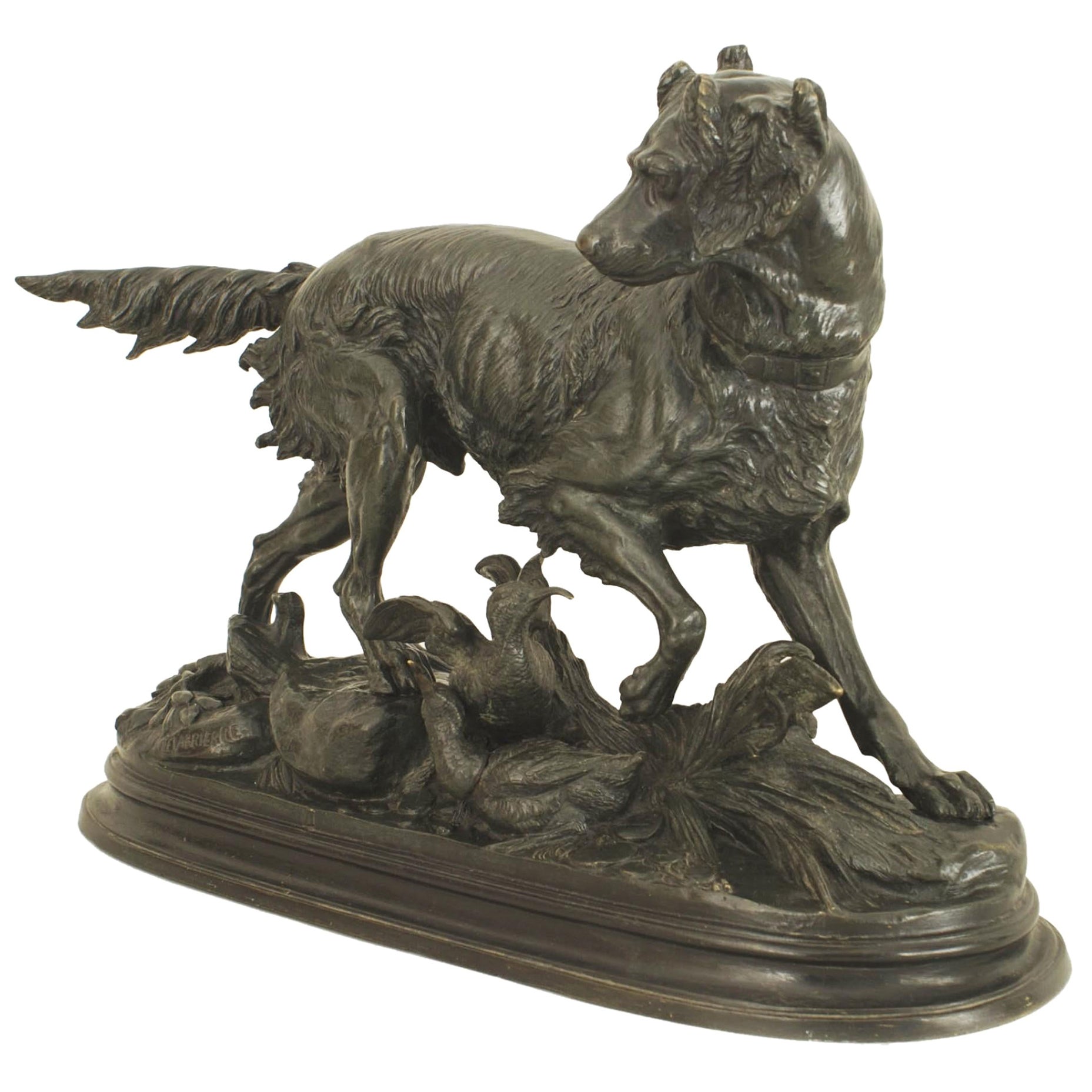 Perro de bronce victoriano francés Delabrierre en venta