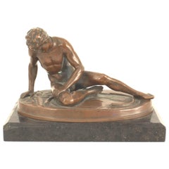 Viktorianische Kupfer-Liegeskulptur einer liegenden Figur